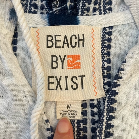 Beach by Exist Hooded Pullover Long sleeve Blue Tie Dye Size M - Picture 2 of 8